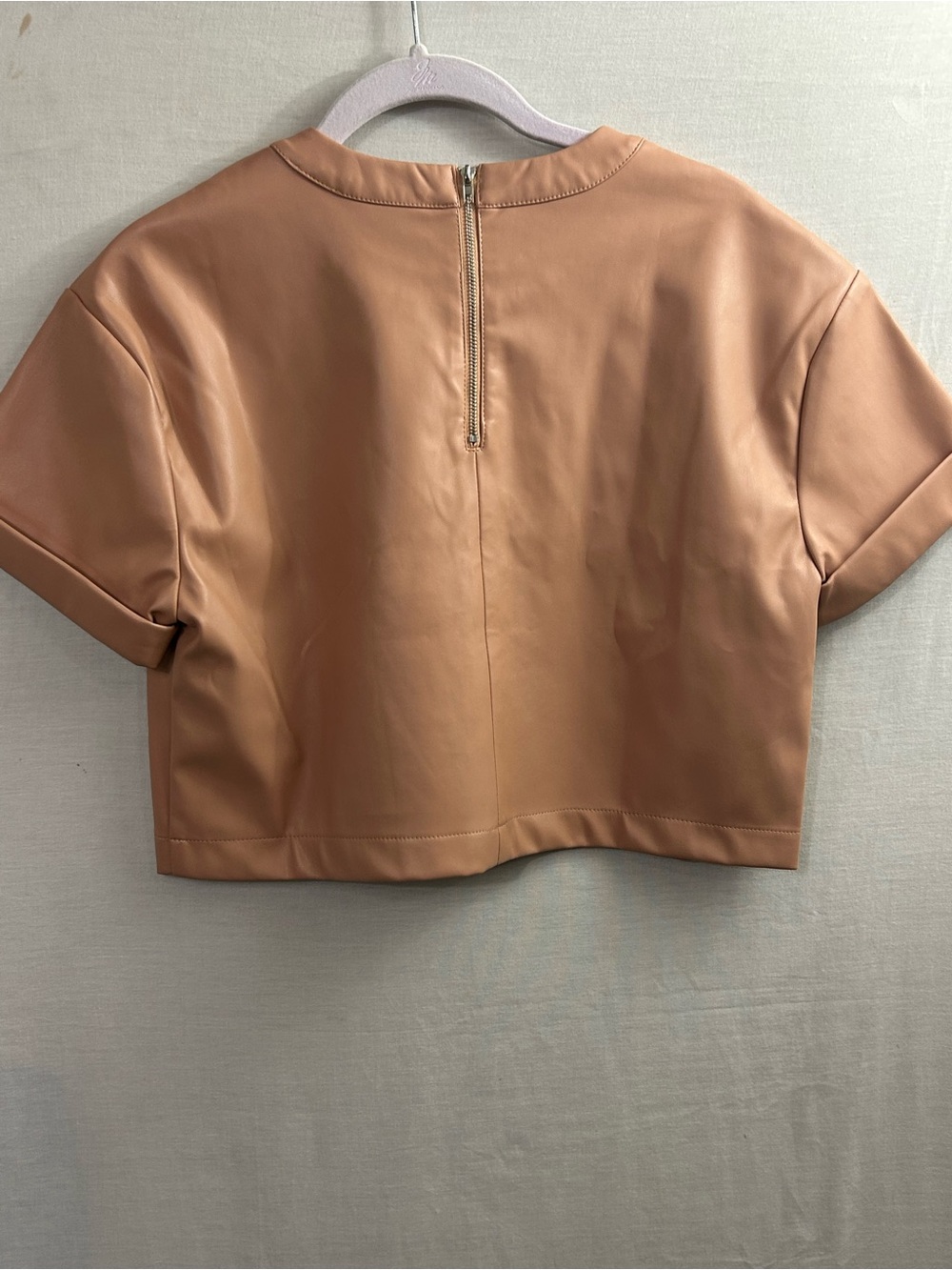 BuddyLove tan faux leather crop top - Picture 2 of 4